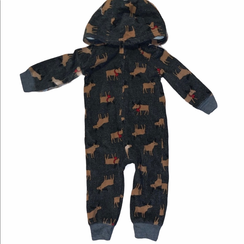 Fleece Zip Up PJs Size 18 mos